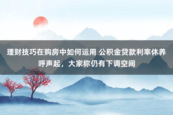 理财技巧在购房中如何运用 公积金贷款利率休养呼声起，大家称仍有下调空间