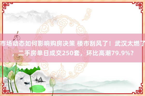 市场动态如何影响购房决策 楼市刮风了！武汉太燃了，二手房单日成交250套，环比高潮79.9%？