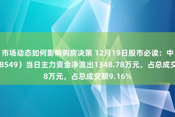 市场动态如何影响购房决策 12月19日股市必读：中巨芯（688549）当日主力资金净流出1348.78万元，占总成交额9.16%