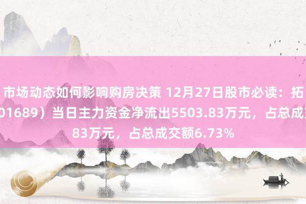 市场动态如何影响购房决策 12月27日股市必读：拓普集团（601689）当日主力资金净流出5503.83万元，占总成交额6.73%