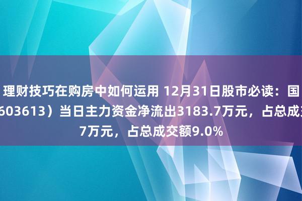 理财技巧在购房中如何运用 12月31日股市必读：国联股份（603613）当日主力资金净流出3183.7万元，占总成交额9.0%