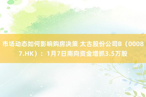 市场动态如何影响购房决策 太古股份公司B（00087.HK）：1月7日南向资金增抓3.5万股