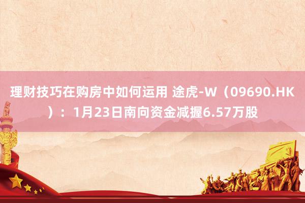 理财技巧在购房中如何运用 途虎-W（09690.HK）：1月23日南向资金减握6.57万股