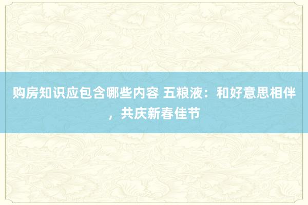 购房知识应包含哪些内容 五粮液：和好意思相伴，共庆新春佳节