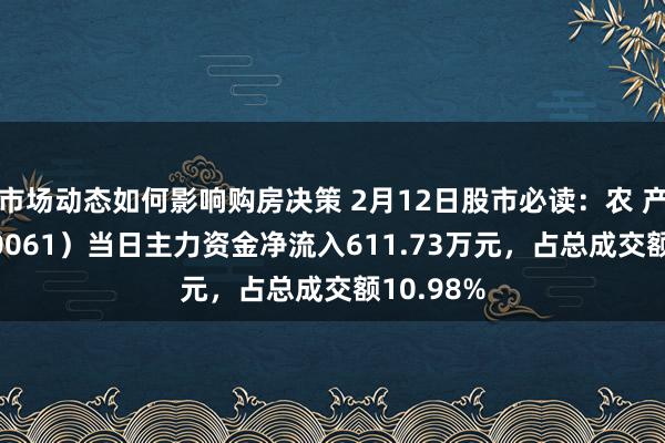 市场动态如何影响购房决策 2月12日股市必读：农 产 品（000061）当日主力资金净流入611.73万元，占总成交额10.98%