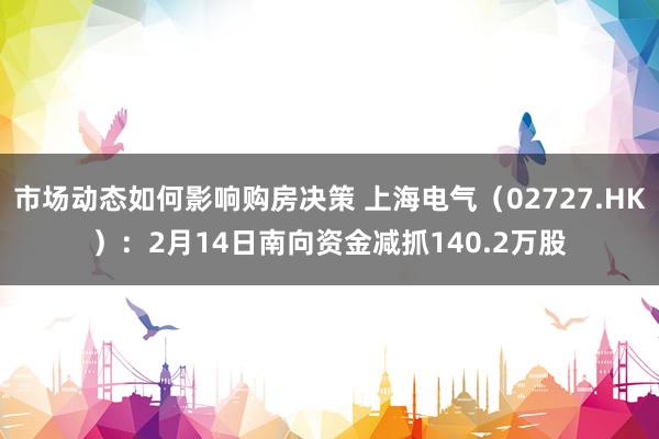 市场动态如何影响购房决策 上海电气（02727.HK）：2月14日南向资金减抓140.2万股