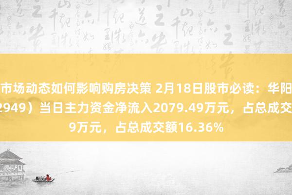 市场动态如何影响购房决策 2月18日股市必读：华阳外洋（002949）当日主力资金净流入2079.49万元，占总成交额16.36%