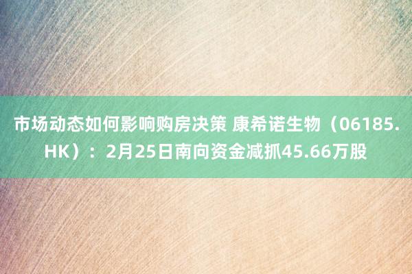 市场动态如何影响购房决策 康希诺生物（06185.HK）：2月25日南向资金减抓45.66万股