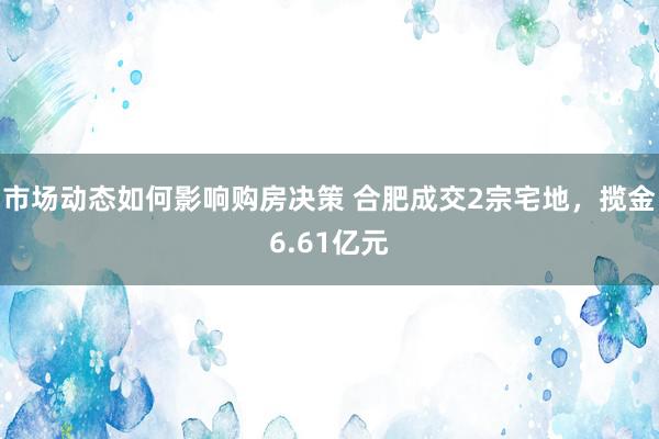 市场动态如何影响购房决策 合肥成交2宗宅地，揽金6.61亿元