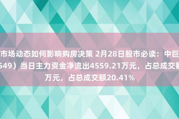 市场动态如何影响购房决策 2月28日股市必读：中巨芯（688549）当日主力资金净流出4559.21万元，占总成交额20.41%