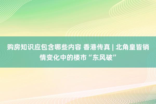 购房知识应包含哪些内容 香港传真 | 北角皇皆销情变化中的楼市“东风破”