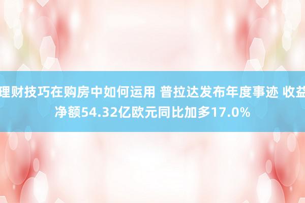 理财技巧在购房中如何运用 普拉达发布年度事迹 收益净额54.32亿欧元同比加多17.0%