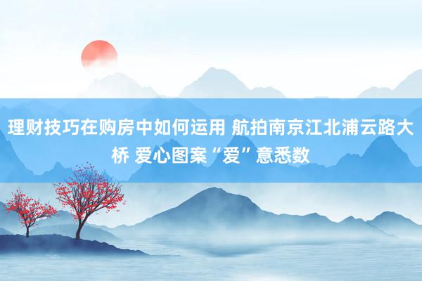 理财技巧在购房中如何运用 航拍南京江北浦云路大桥 爱心图案“爱”意悉数