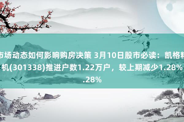 市场动态如何影响购房决策 3月10日股市必读：凯格精机(301338)推进户数1.22万户，较上期减少1.28%